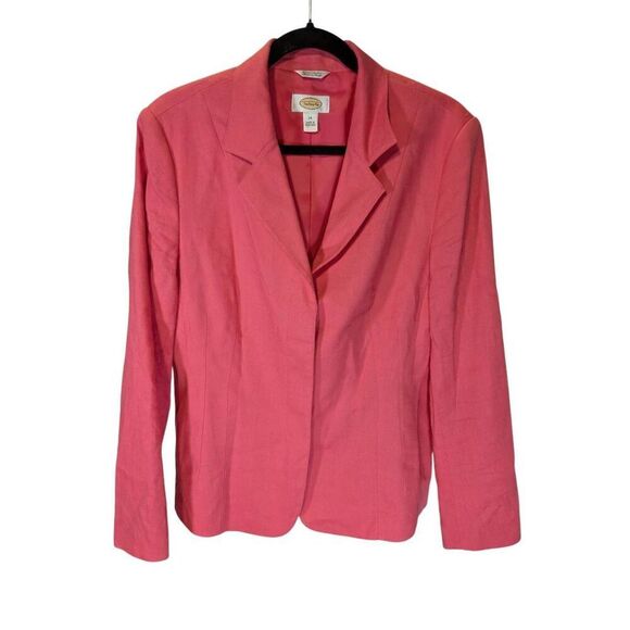 Talbots Salmon Pink Blazer Stretchy Fabric  Women's Size 14 - Picture 1 of 4